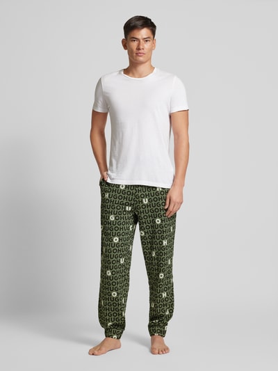 HUGO Regular Fit Sweatpants mit Label-Bund Modell 'Tortuga' Gruen 1