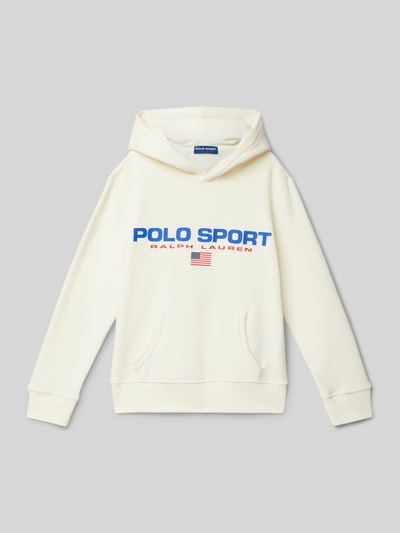 Polo Sport Hoodie mit Label-Print Ecru 1