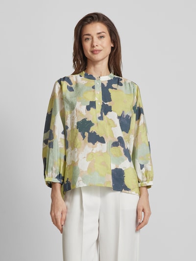 OPUS Blouse met all-over motief, model 'Falindo' Lichtgroen - 4