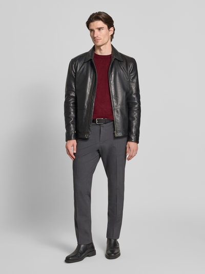 MCNEAL Strickpullover mit gerippten Abschlüssen Bordeaux Melange 1