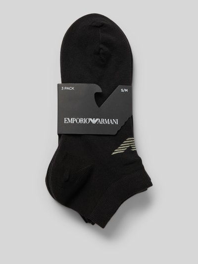 Emporio Armani Socken mit Label-Print im 3er-Pack Black 3