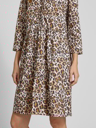 Christian Berg Woman Knielange overhemdjurk met V-hals en 3/4-mouwen Zwart - 3