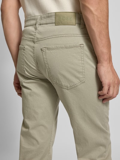 BOSS Regular fit stoffen broek van katoenmix, model 'RE.MAINE5' Olijfgroen - 3