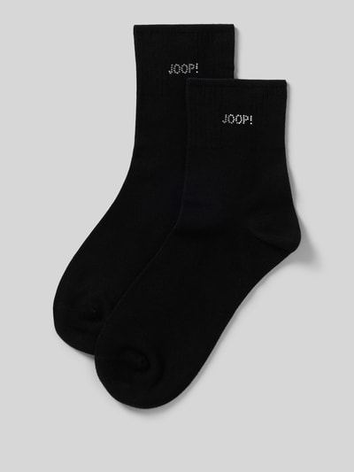 Produktfoto, Socken mit Strasssteinbesatz von JOOP! in Schwarz, Baumwoll-Mix mit Modal-Anteil, Logo-Detail, elastischer Bund, glatte Textur
