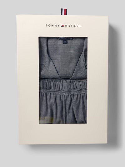 Tommy Hilfiger Relaxed Fit Pyjama aus reiner Baumwolle Modell 'HERRINGBONE' Graphit 4
