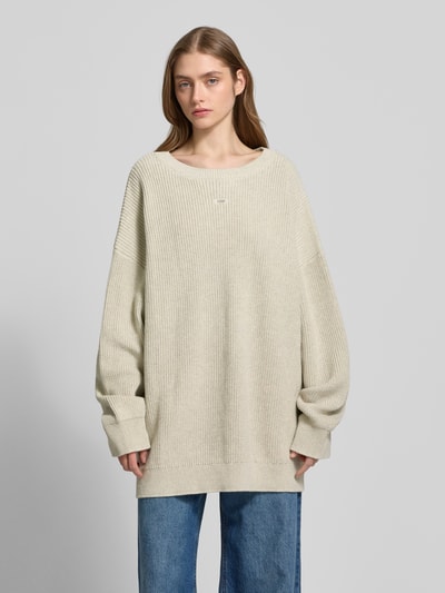 Karo Kauer Oversized Strickpullover mit Label-Detail Sand 4