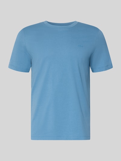 Produktfoto, Regular Fit T-Shirt aus reiner Baumwolle von s.Oliver RED LABEL in jasnoniebieskim kolorze, unikatowa struktura jersey, okrągły dekolt, krótki rękaw, delikatny label-schriftzug, krój regular fit
