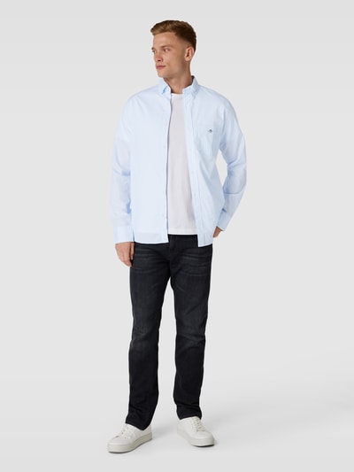 Gant Regular Fit Freizeithemd mit Streifenmuster Modell 'POPLIN' Hellblau 1