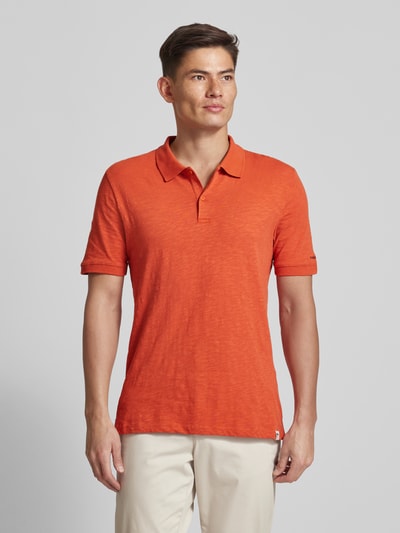 Fynch-Hatton Regular fit poloshirt in effen design Koraal gemêleerd - 4