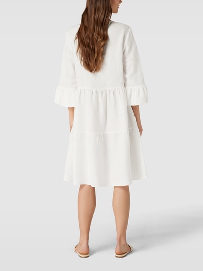 WHITE LABEL Knielange jurk met druppelvormige hals Offwhite - 5