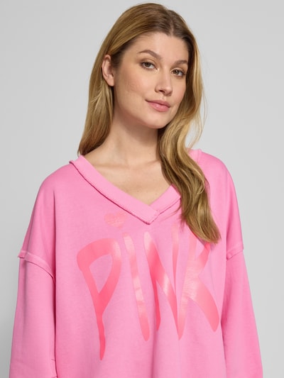miss goodlife Oversized Sweatshirt mit V-Ausschnitt Rosa 3
