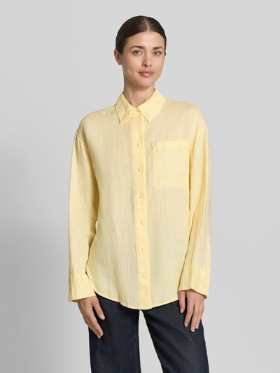 s.Oliver RED LABEL regular fit overhemdblouse van puur linnen Lichtgeel - 4