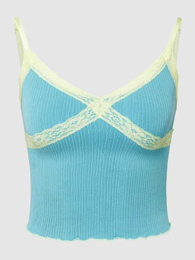 BDG Urban Outfitters Top krótki z koronkowym obszyciem model ‘Contrast Lace Cami’ Fioletowy 2