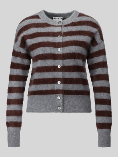 Jake*s Casual Regular Fit Strickjacke aus reinem Kaschmir Silber Melange 2