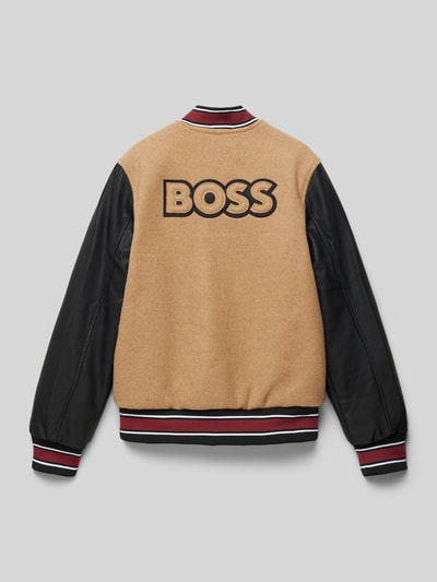 Boss College-Jacke mit Label-Detail und Eingrifftaschen Beige 3