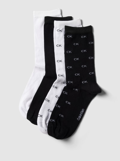 CK Calvin Klein Socken mit elastischen Abschlüssen im 4er-Pack Black 1