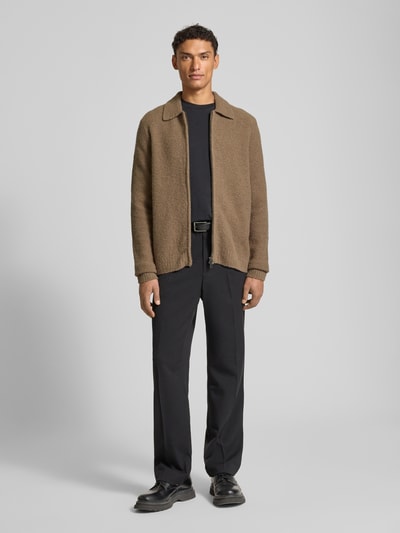 Wood Wood Cardigan mit Zweiwege-Reißverschluss Modell 'Andy' Hellbraun 1