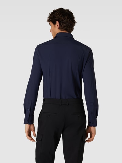 BOSS Slim fit zakelijk overhemd, model 'Hank' Marineblauw - 5