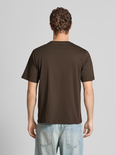 Jack & Jones T-shirt met ronde hals, model 'SOHO' Donkerbruin - 5