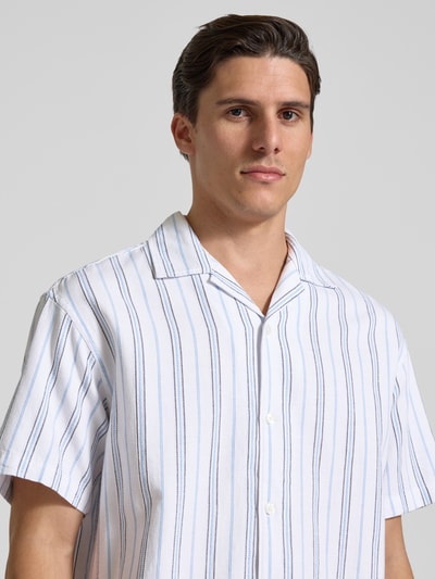 Jack & Jones Premium Regular Fit Freizeithemd aus Baumwoll-Mix mit Leinen-Anteil Modell 'MONTANA' Weiss 3