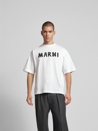 Marni T-Shirt mit Label-Print Weiss 4