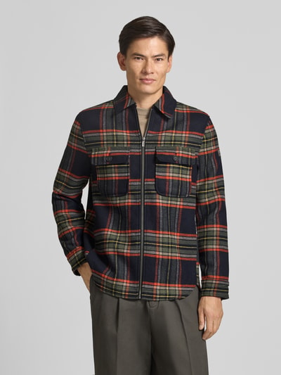 Fynch-Hatton Regular Fit Hemdjacke mit Kentkragen und Reißverschluss Marine 4