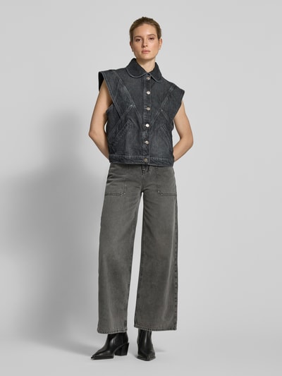 Bash Wide leg jeans met opgestikte zakken, model 'DELLOU' Antraciet - 1