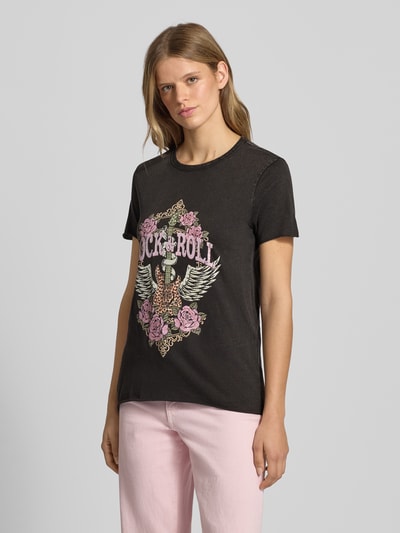 Only Regular fit T-shirt van puur katoen, model 'LUCY'  - 4