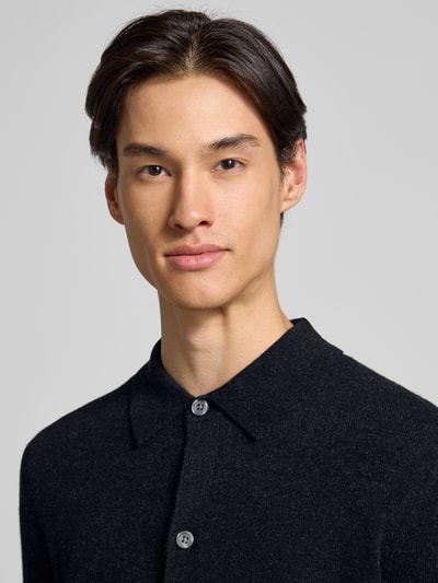 Christian Berg Men Strickjacke aus Baumwoll-Kaschmir-Mix Anthrazit Melange 3