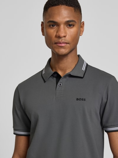 BOSS Green Koszulka polo z czystej bawełny, krój slim fit, model 'PAUL' Średnioszary 3