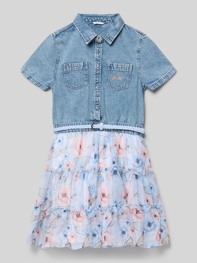 GUESS Kleid im 2-in-1-Look mit Gürtel Blau 1