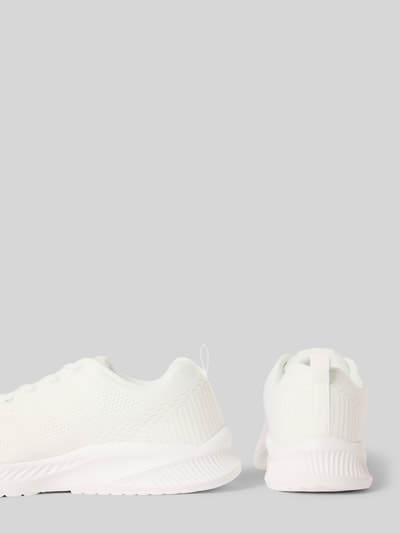 Produktfoto, Sneaker mit Label-Detail Modell 'CROXLEY' von JACK & JONES, weiß mit abgerundete Spitze, Schnürung, strukturierte Textur, Absatzhöhe 5 cm, Schafthöhe 7 cm, Schaftweite 7 cm