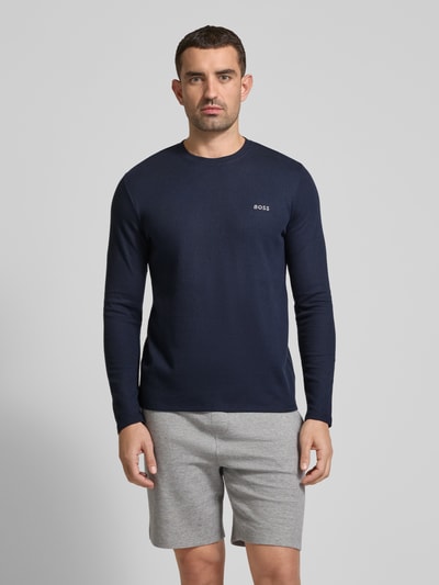 BOSS Longsleeve mit Label-Stitching Marine 4