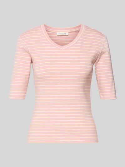 Christian Berg Woman Longsleeve mit 3/4-Arm und V-Ausschnitt Altrosa 2
