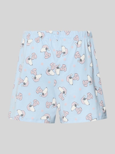 Produktfoto, jasnoniebieska Pyjama-Hose im Allover-Look von Jake*s Casual z czystej bawełny, krój relaxed fit, elastyczny pas, motyw całopowierzchniowy