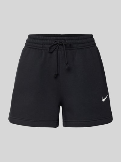 Produktfoto, Sweatshorts mit Logo Modell 'Phoenix' von Nike aus Baumwoll-Mix mit Elastikbund, Tunnelzug, Logo, Regular-Fit, schwarze Farbe.