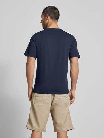 Jack & Jones T-shirt met labelprint, model 'WAYNE' Donkerblauw - 5