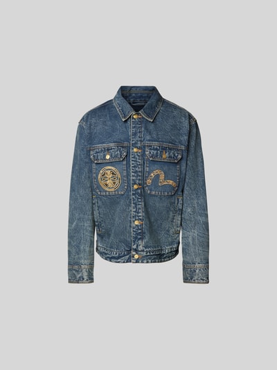 Evisu Jeansjacke mit Knopfleiste Jeansblau 2