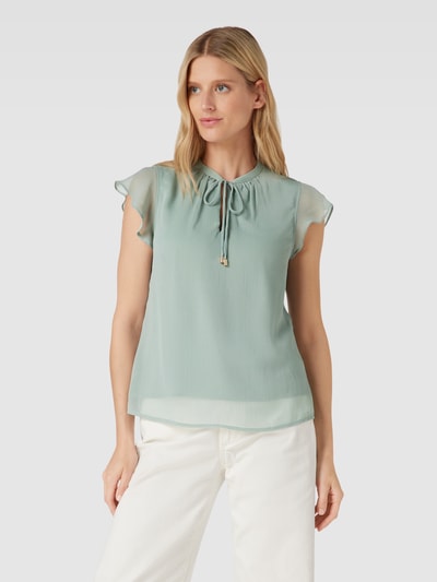 Jake*s Collection Blouse met druppelvormige hals Lindegroen - 4