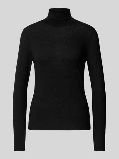 Windsor Bluzka z długim rękawem i prążkowaną stójka Czarny 2