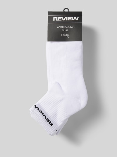 REVIEW Socken mit Label-Detail im 5er-Pack Weiss 3