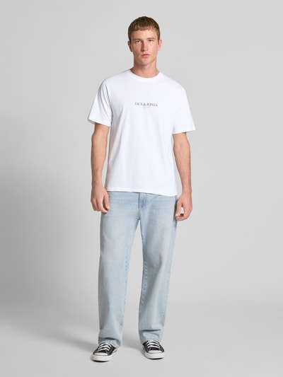 Jack & Jones T-Shirt mit Label-Print Modell 'BILLYBURG' Weiss 1