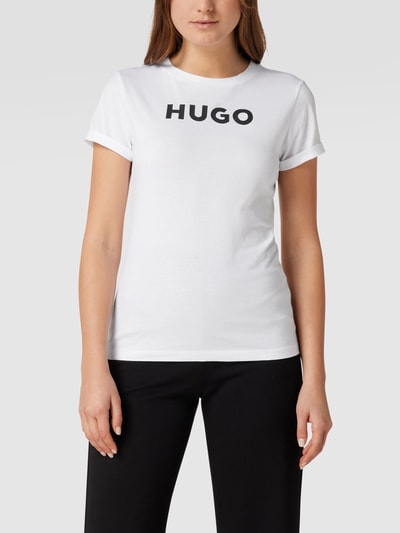 HUGO T-Shirt mit Label-Print Modell 'The HUGO Tee' Weiss 4