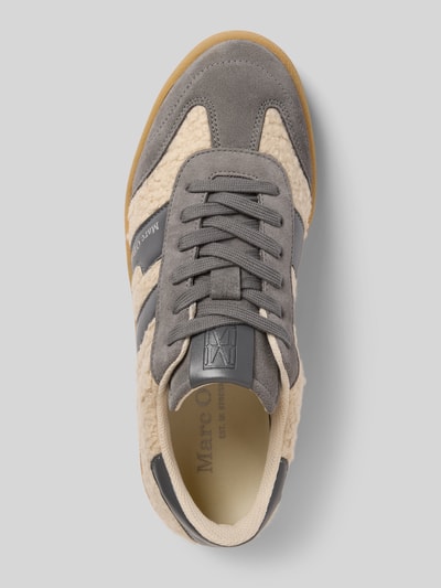 Marc O'Polo Lage sneakers met runderleer  Middengrijs - 3