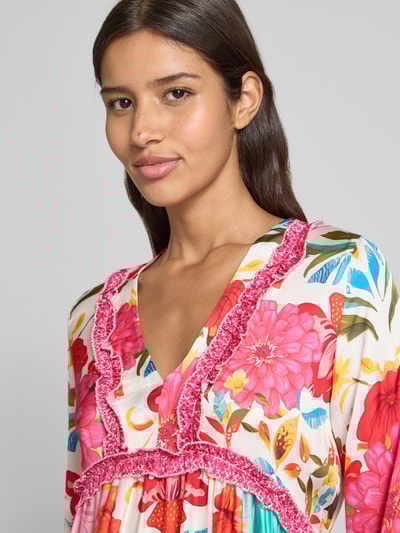 miss goodlife Tunikakleid aus Viskose mit V-Ausschnitt Pink 3