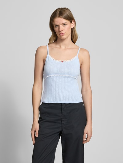 Tommy Jeans Top in Strick-Optik Modell 'POINTELLE' Hellblau 4