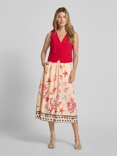 GUIDO MARIA KRETSCHMER WOMAN Linnen rok met plooien, model 'JOLANDA' Beige - 1