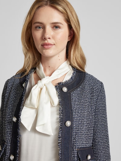 s.Oliver BLACK LABEL Blazer in bouclé-look Marineblauw - 3