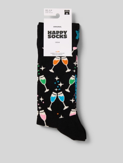 Happy Socks Regular fit sokken met logostitching, model 'CHEERS' Zwart - 3