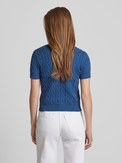 Lauren Ralph Lauren Strickpullover mit Zopfmuster Jeansblau 5